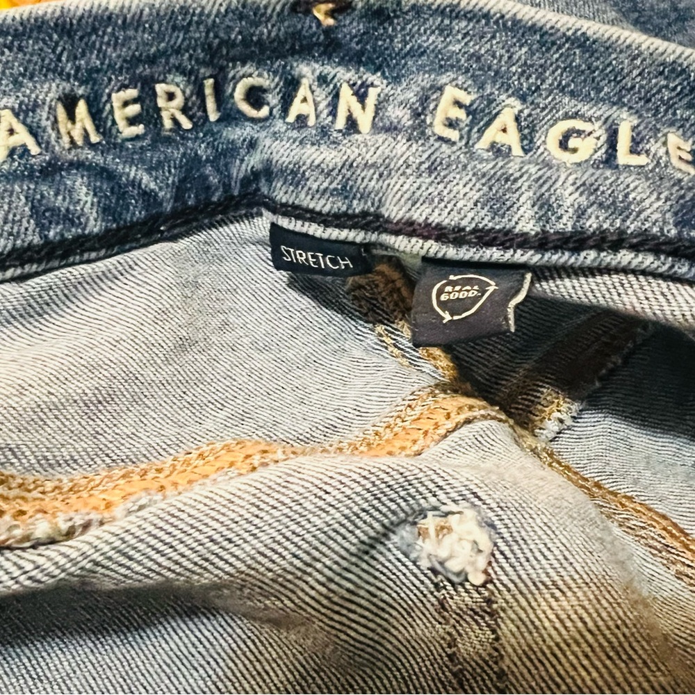 American Eagle Outfitters Women's Blue Straight Jeans - Picture 4 of 4